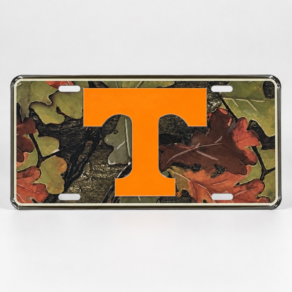 Tennessee Volunteers License Plate Camo Orange T Logo Gameday Outfitters 2007